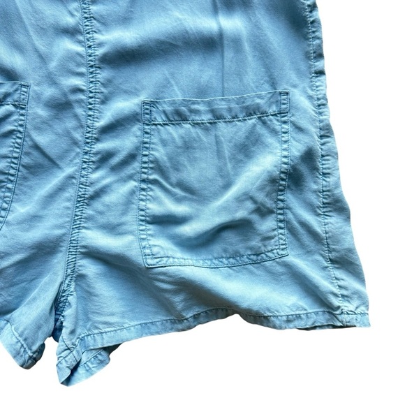 Aerie Women’s S/P Blue Chambray Bib Shortalls Overall Jumper Romper Playsuit - Picture 4 of 11